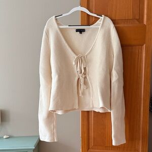 Cream Tie Cardigan Miou Muse (via Shop Dahl)